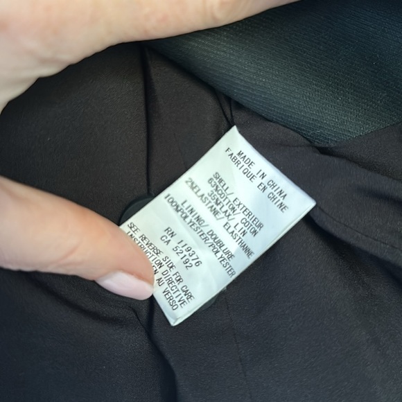 Helmut Lang Cotton/Linen Blend Blazer, Black, size 0 - Picture 4 of 7